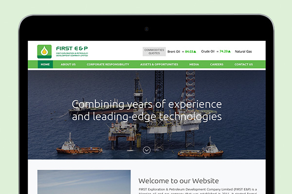 Website Design for First E&P – Featured