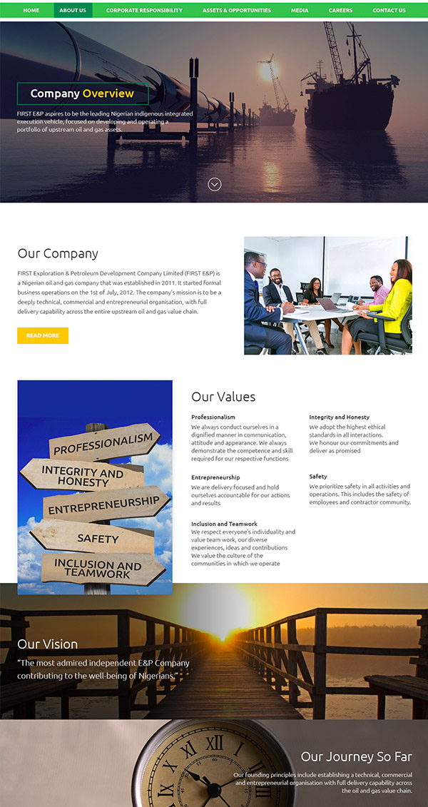 Website Design for First EPDC – Inner Page