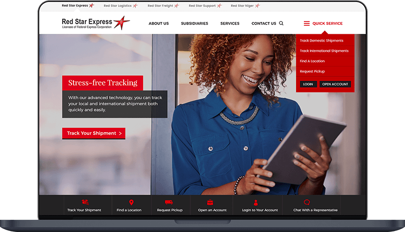 Website Development for Red Star Express (Desktop) – Case Study