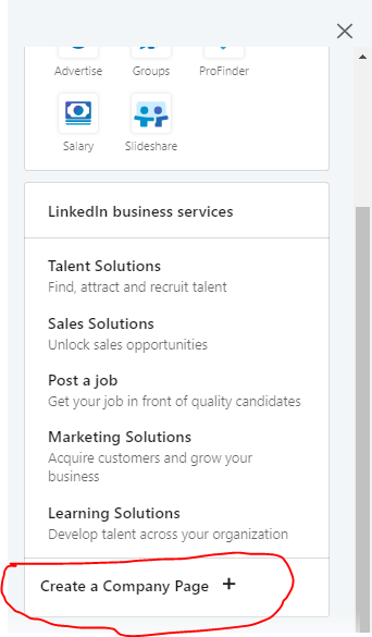how to open a linkedin business page