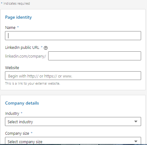 how to open a linkedin business page