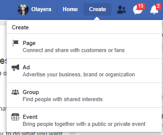 Facebook business page