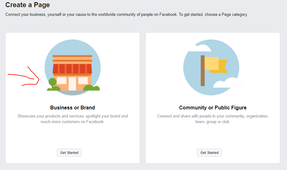 Facebook business page